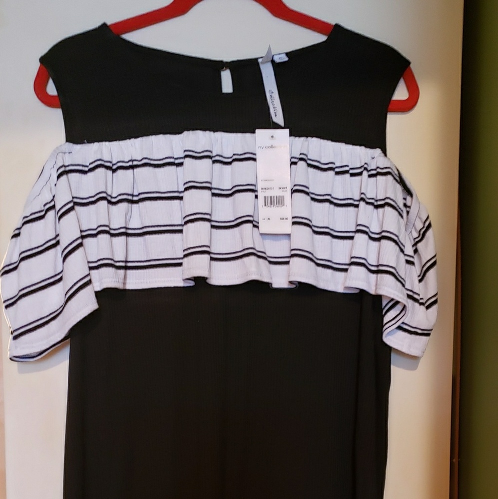 NY COLLECTION, Cold shoulder B & W
